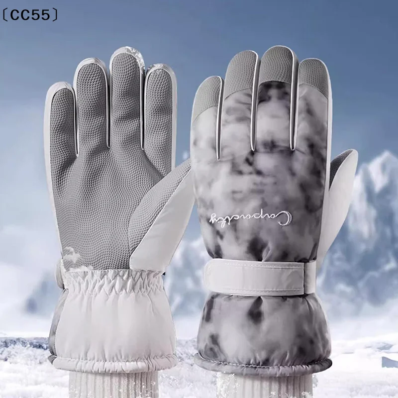 [CC55」 قفازات ركوب الدراجات الشتوية غير قابلة للانزلاق تعمل باللمس قفازات التزلج على الجليد اكسسوارات جيب مقاوم للماء قفازات دافئة للرجال والنساء #6