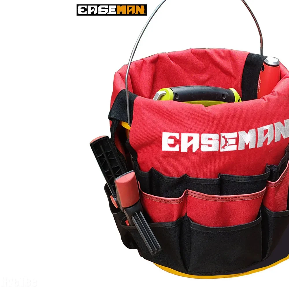 EASEMAN Heavy Duty Tool Bag Bucket Bag Multiple Pockets for Electrician Tools Carpenter Gardening