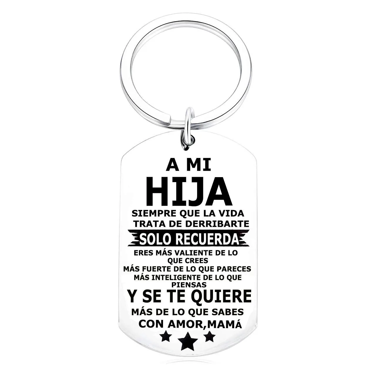 1PC Inspirational Gifts for Men Motivational Quotes Keychain To My Son To My Daughter HIJO HIJA Spanish Keychain