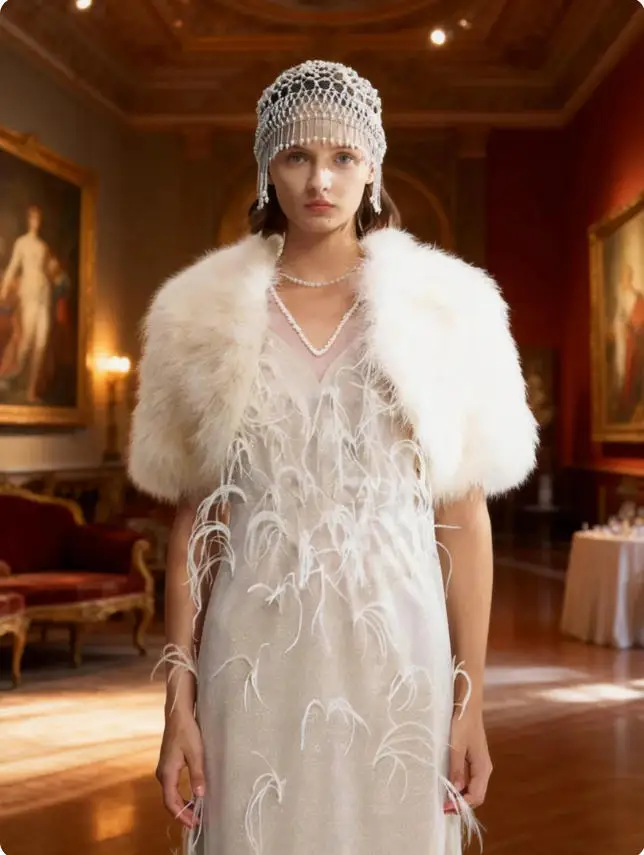 Winter Warm Real Ostrich Feather Shrug Bridal Wrap Bolero Elegant Shoulder Cover for Women Fashionable Outerwear