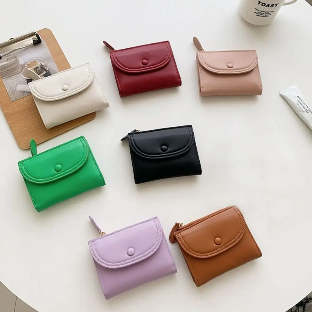 Card Storage Bag Short Style Women Wallet Delicacy Foldable Cash Wallet PU Zipper Multifunctional Wallet Women