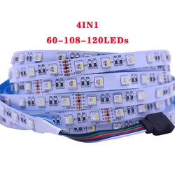 Taśma LED DC24V 12V 5m 5050SMD RGBW RGBWW 4w1 60 diod led 120 diod 108 diod led/M Elastyczna taśma świetlna RGB Biała / Ciepła dekoracja