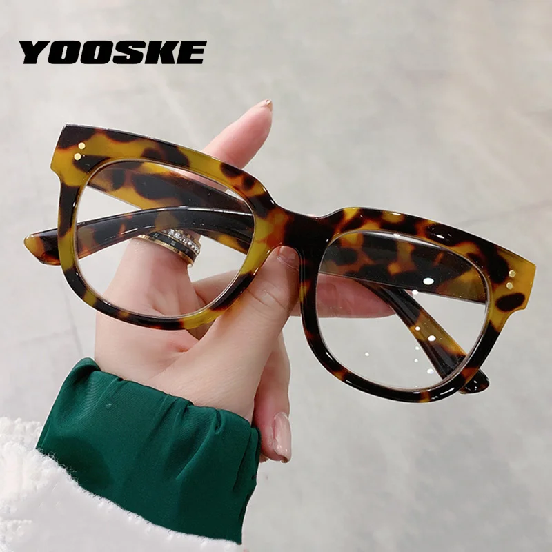 YOOSKE Anti Blue light Reading Glasses Women Men Retro Square Eyeglasses Prescription Presbyopia Eyewear +1.0 +1.5 +2.0 +3.5