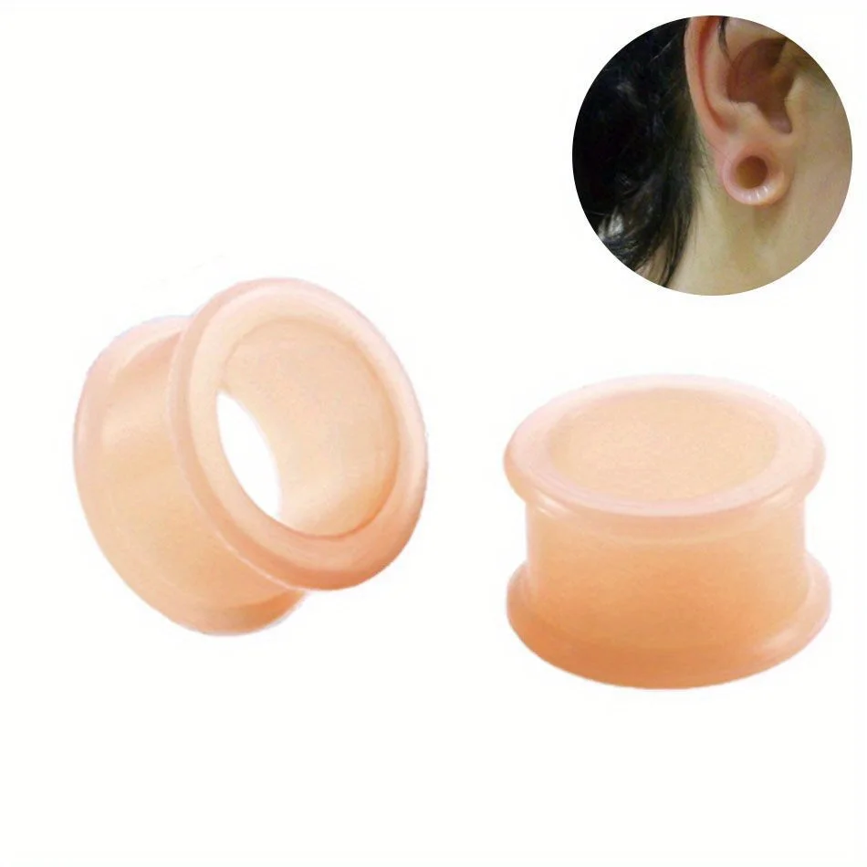 8 Pairs Assorted Sizes 4mm to 16mm Silicone Double Flared Ear Gauge Tunnels Plugs Expander Stretchers Body Piercing Jewelry Set