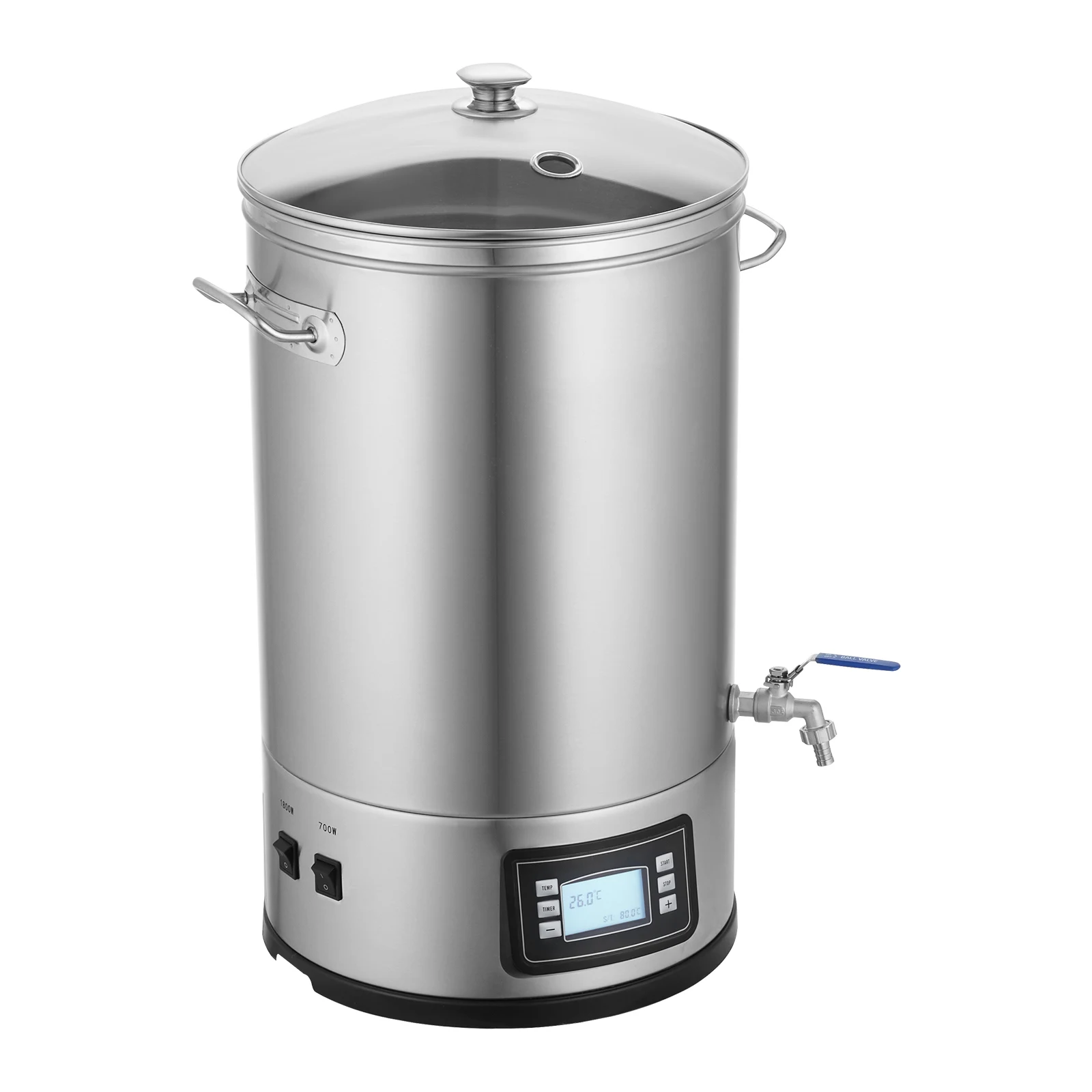 VEVOR Electric Brewing System 8 GALLON Brewing Stock Pot All-in-One Home Beer Brewer 304 Stainless Steel Brewing Supplies