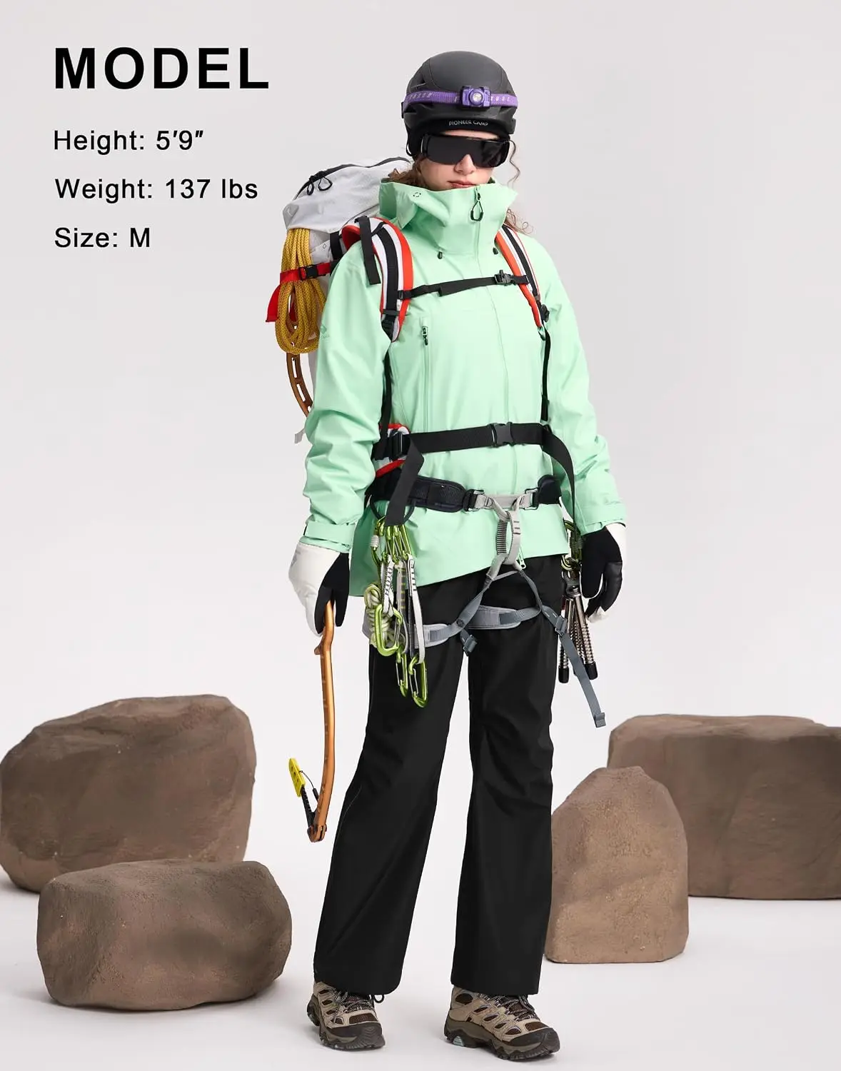 Pioneer Camp Women's Pants and Trousers Rain Pants 3-Layer Hardshell 20000mm Waterproof Breathable Side Zip outdoor Hiking
