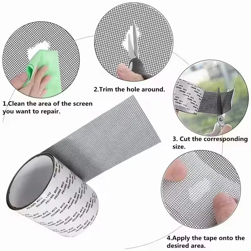 1roll Self Adhesive Window Screen Repair Tape, Anti-Insect Net Hole Reparing Patch, Suitable For Curtain Screen/ Net Repair