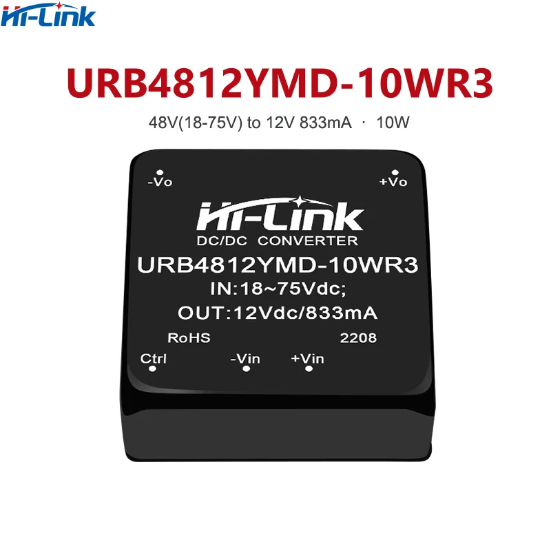 Módulo de alimentação não regulado, baixo consumo de energia, URB4812YMD-10WR3, DCDC, URB4805YMD-10WR3, 48V a 12V, 5pcs por lote