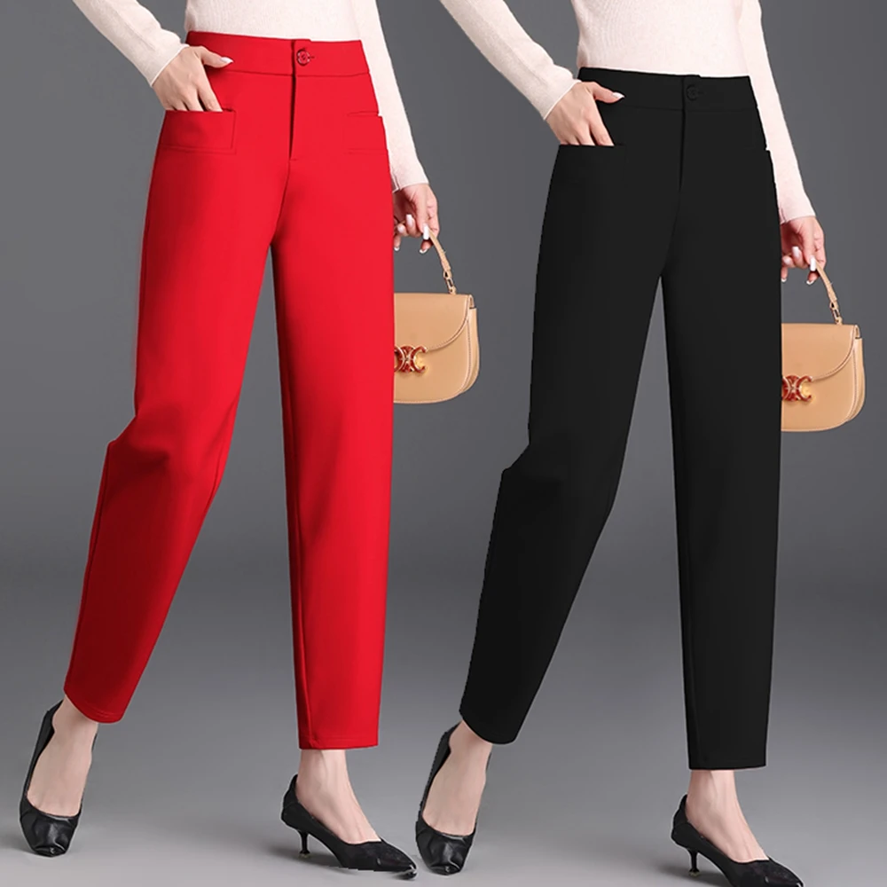 

Nine Point Harlan Pants for Women Autumn and Winter 2023 New Loose and Thickened Radish Dad Pants for Casual Middle-aged Women