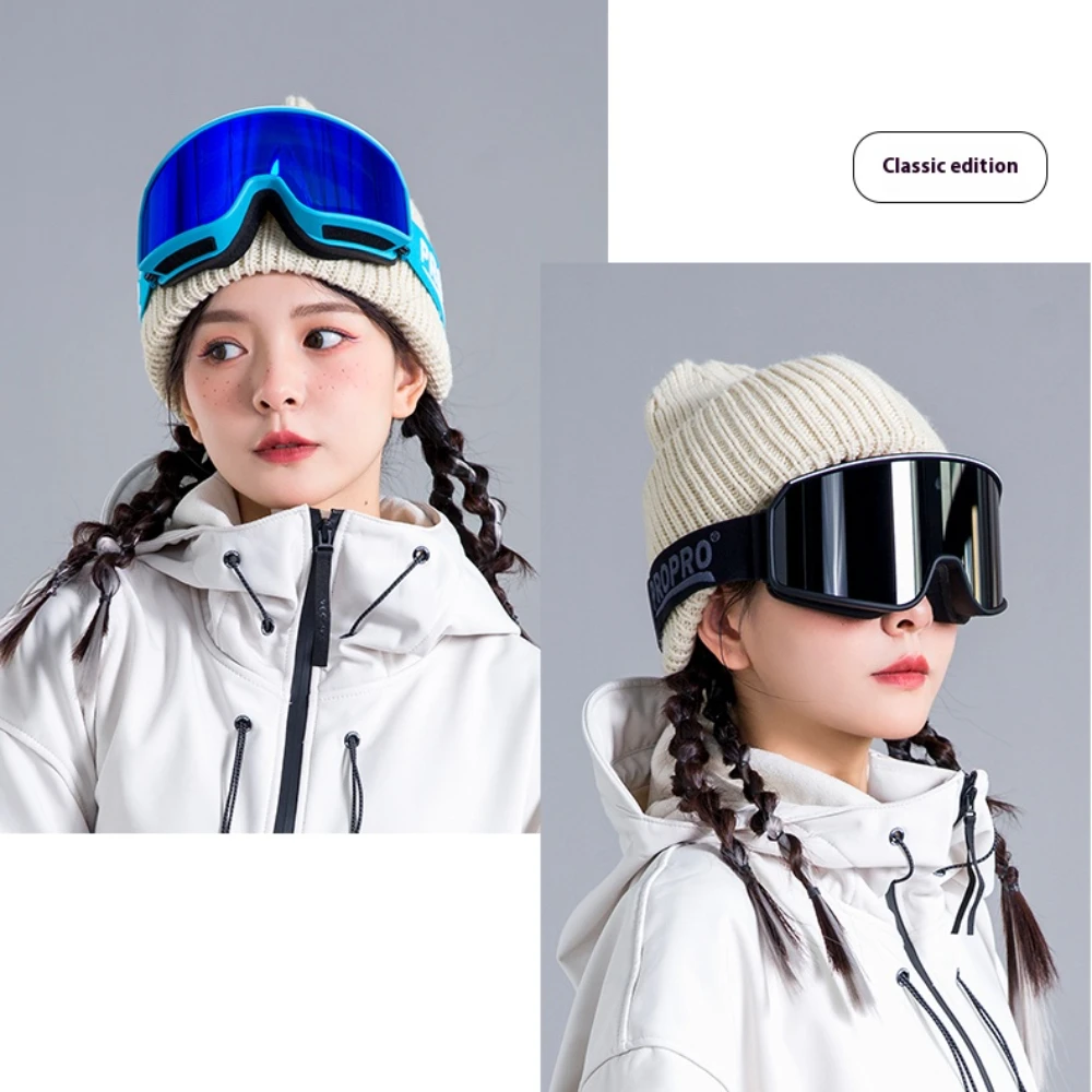 PRO Winter Professional Ski Goggles Cylindrical large field View Men's and women's snowboard Double layered anti fog ski Goggles