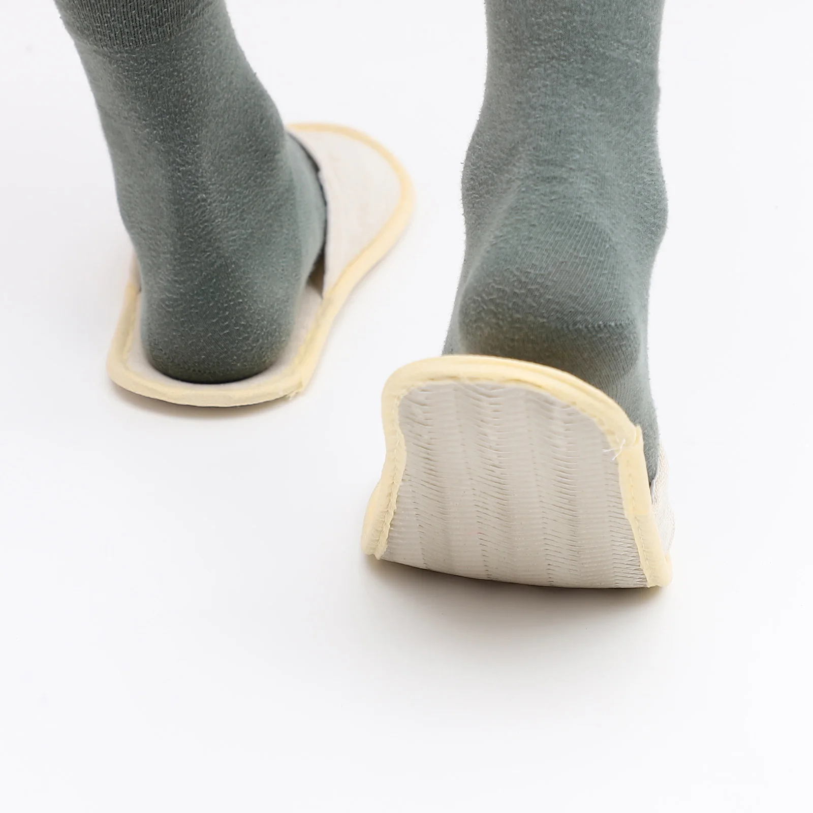 

6 Pairs Slippers for Outdoor Portable Folding Men Hotel Indoor Boots House Guest Travel Khaki Vacation