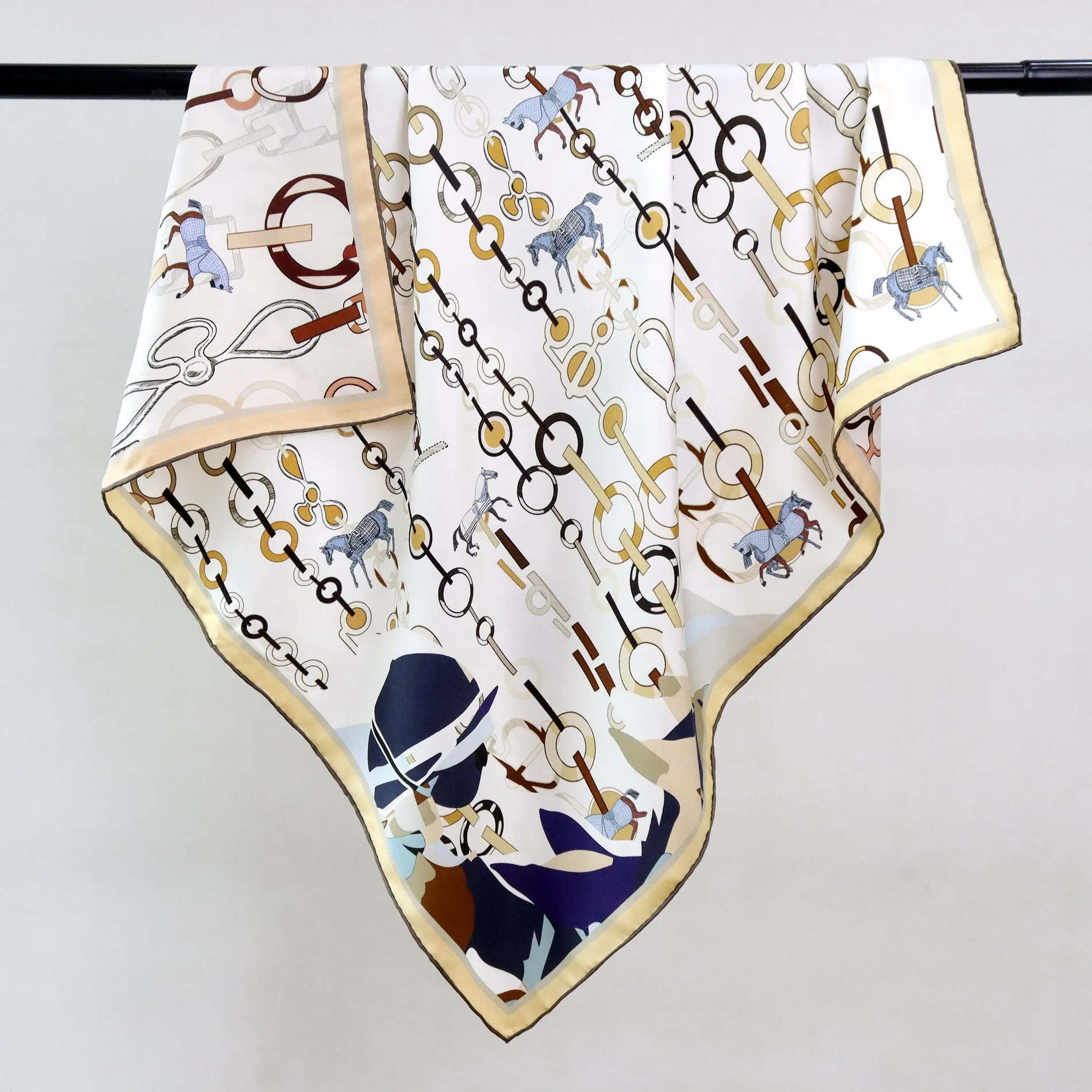 

AB Faced Print 18MM Twill Scarf Women Hand Rolled Bandanas Head Accessories Luxury Designers 90 Shawls Hair Neck Scarves