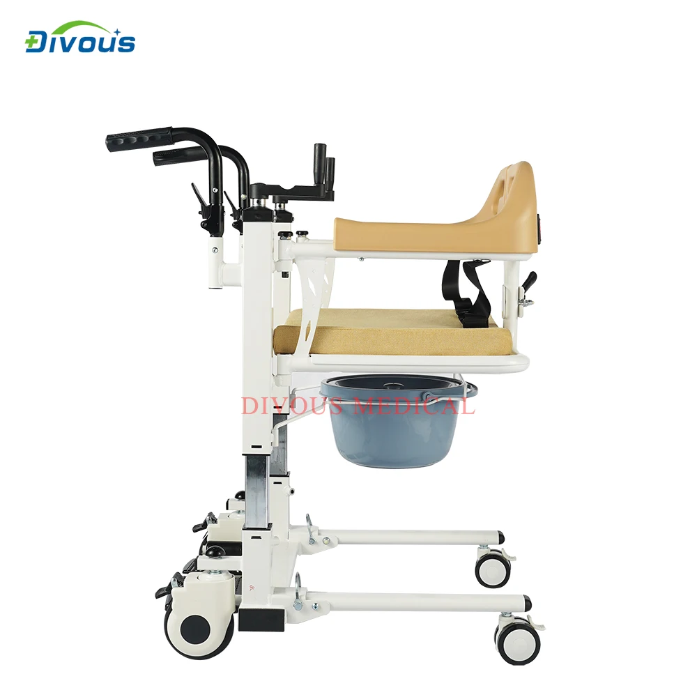 

Bedridden Patients Lifting Device Commode Chair Bathroom Toilet Manual Transfer lift Chair with Commode