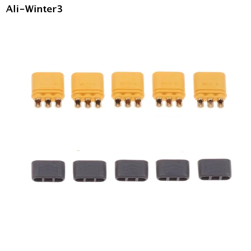 

(YY) 5 пар новых разъемов MR30 (штекер/гнездо) с позолоченными контактами и защитным кожухом для RC LiPo аккумуляторов, мультикоптеров, самолетов