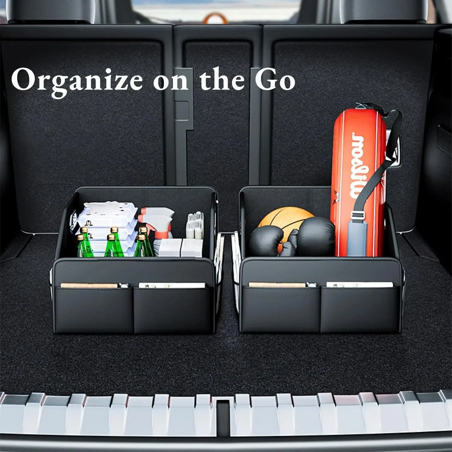 

Car Storage Organizer – Compact PU Leather Bin for Trunk, Front Seat, Back Seat & Car Floor