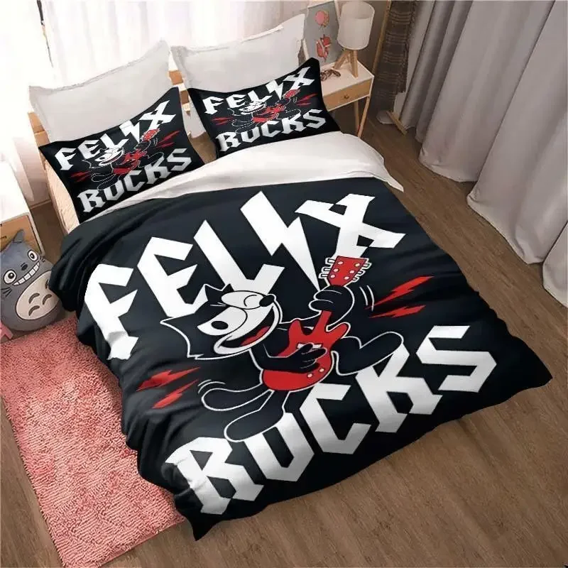 Fashion Cartoon Felix Cat Bedding Set Fashion 3D Printing Home Decoration Boy Girl King Size Bedding Set Quilt Cover Pillowcas