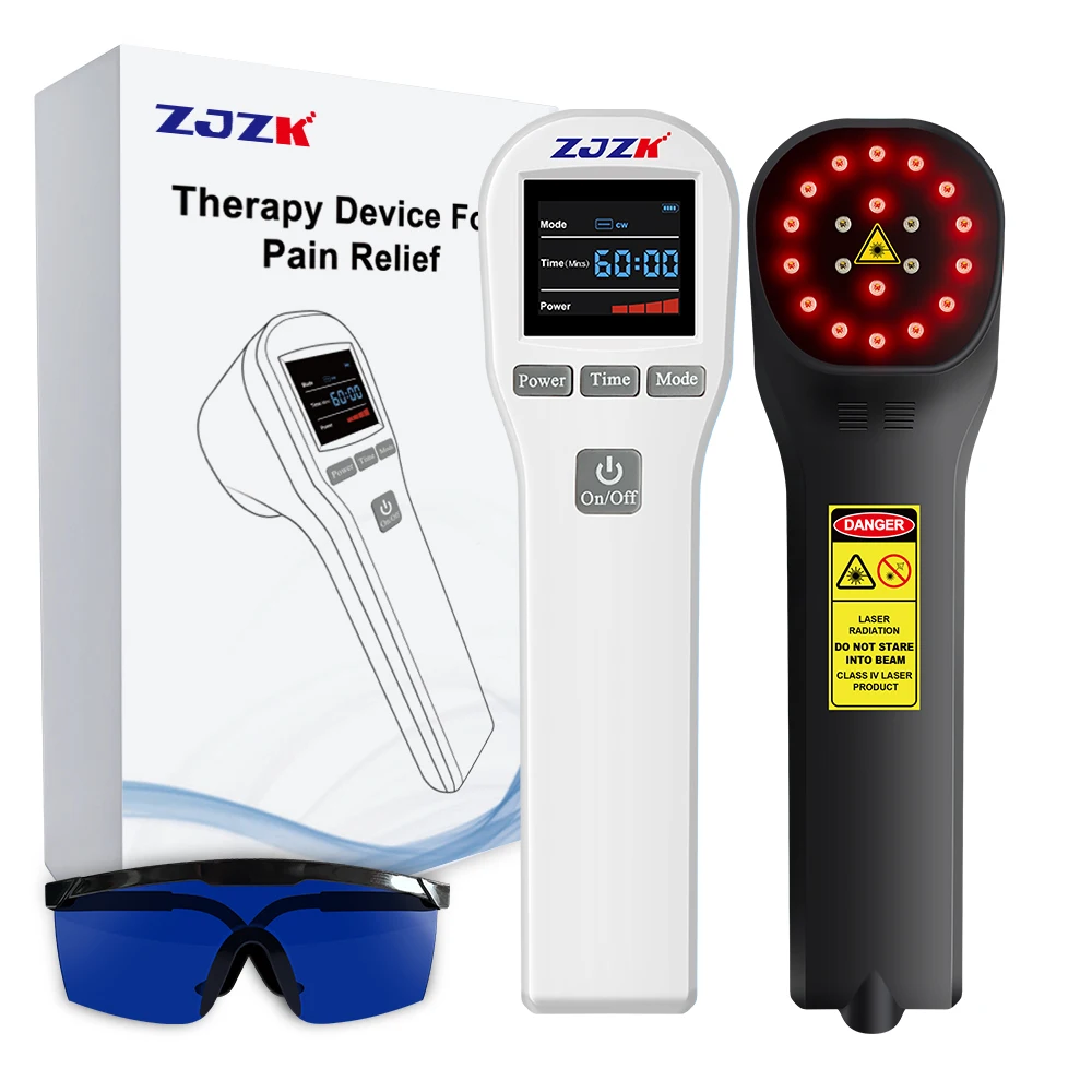 ZJZK New 4pcs*808nm Physiotherapy Equipment Cold Laser Therapy Back And Neck Massager Muscle Body Relaxation Machine