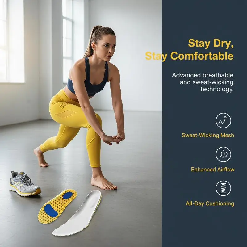 1Pair Of Sports Memory Foam Insole Breathable Deodorant Running Pad Support Plug-in Foot Care Insole Men Women Orthopedic Insol