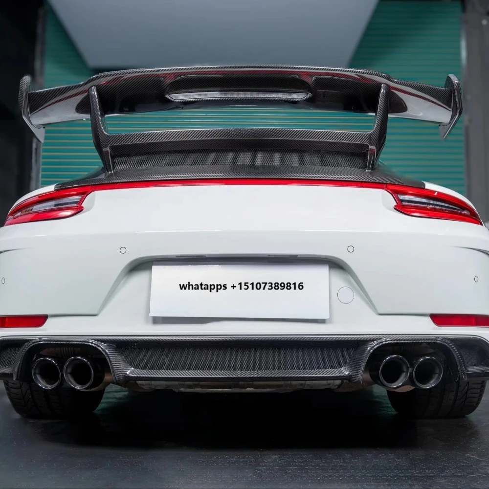 For Pors 911 2012 2013 2014 2015 2016 2017 2018 2019 991 Upgraded Dry Carbon Fiber GT3 Tail Wing or TKT Tail Assembly