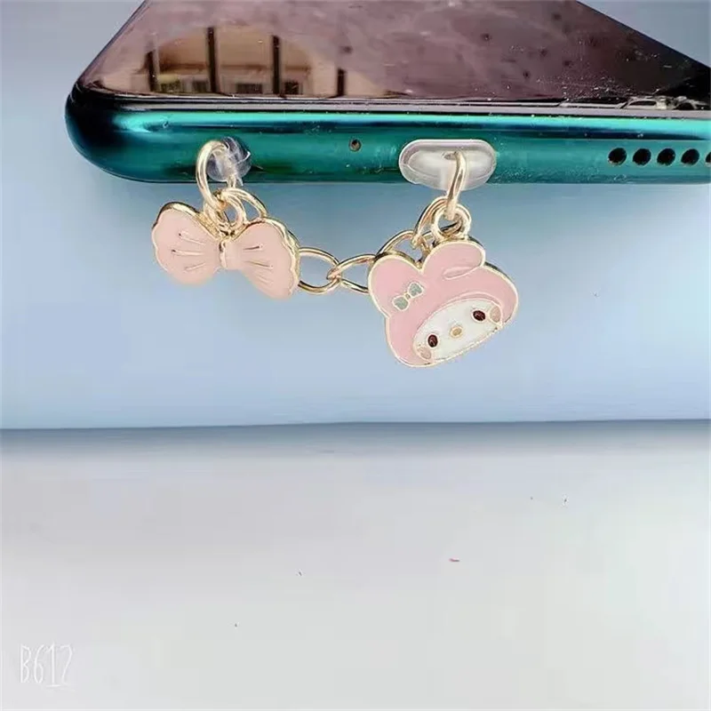 Wtyk antypyłowy do telefonu MINISO Sanrio do telefonu iPhone Samsung Xiaomi Huawei typu C ochraniacze portów ładowania na kurz ozdoby do telefonów