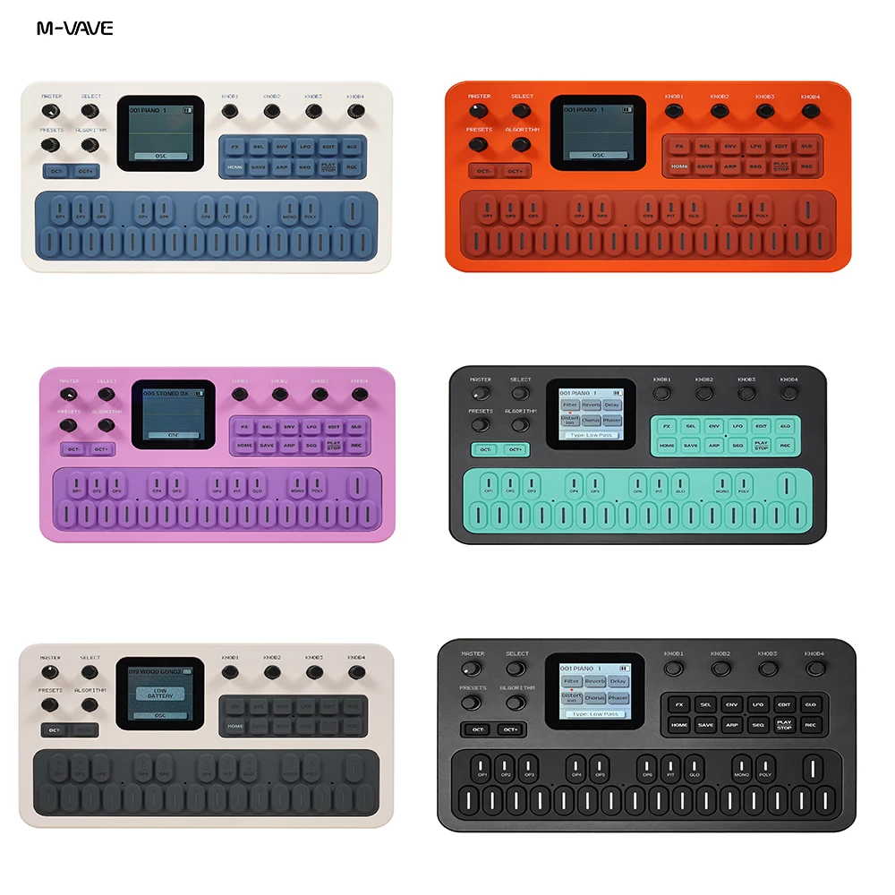 M-VAVE SK15 Portable FM1 Synth - 6-Operator Engine, 32 Algorithms, 128 Sounds, Effects, Arpeggiator, for Studio&Stage Use