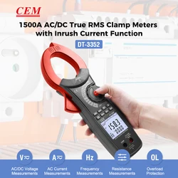 CEM DT-3352 40000 Counts 1500A AC/DC high voltage Clamp Meter With Inrush Current Function