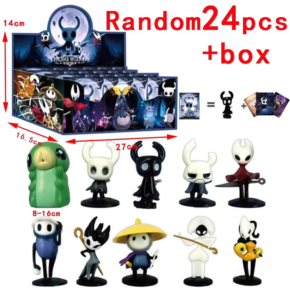 Caja Sorpresa de Figuras de Anime Estilo Hollow Knight, 2-24 Piezas, Muñecos Coleccionables, Regalos de Cumpleaños para Niños y Adultos