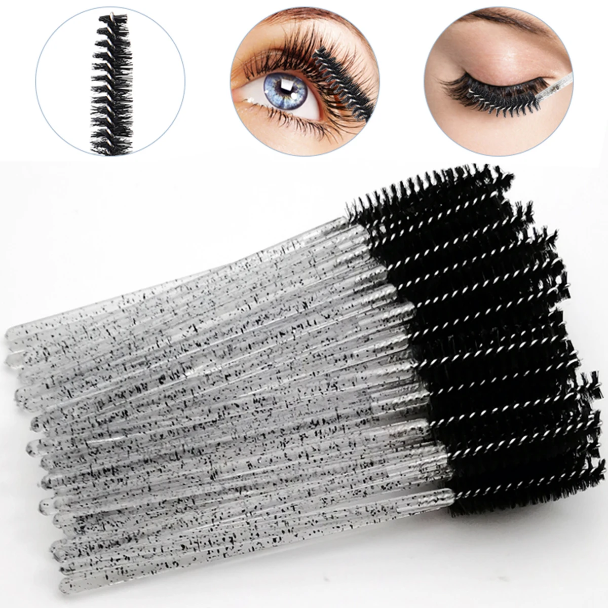 100PCS Eyelash Brushes Disposable Mascara Wands Applicator Spoolies Makeup Brushes Eye Lashes Cosmetic Brush Lash Extension Tool