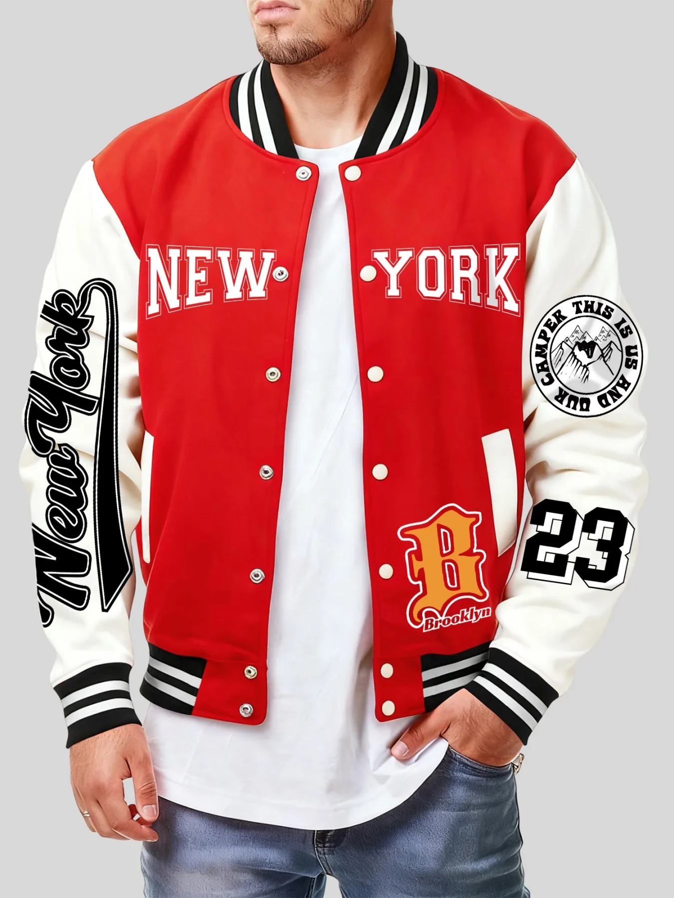 

Куртки с принтом New York Brooklyn Number 23, мужская индивидуальная уличная одежда, пуловер в стиле хип-хоп, модная повседневная бейсбольная майка