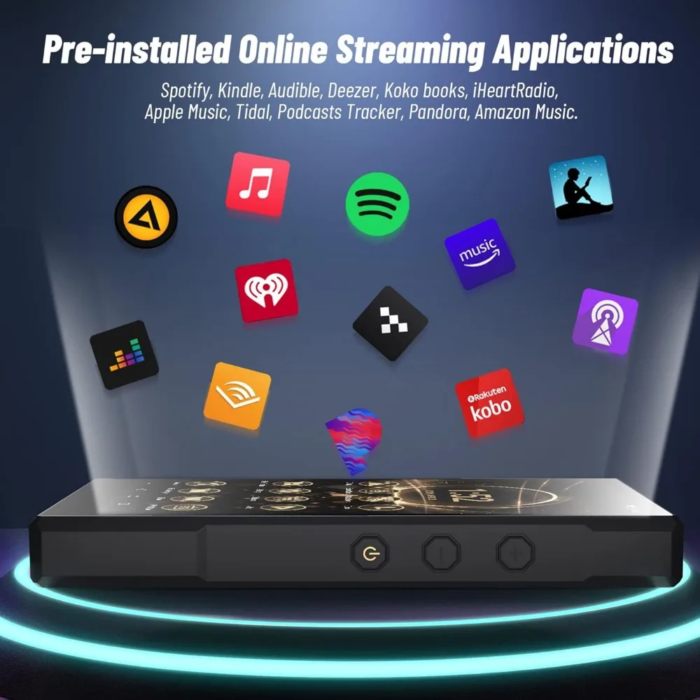 Reproductor de MP3 Android de 5", Bluetooth, WiFi, Spotify, Audible, Octa-core, 5000 mAh, 1 TB, pantalla HD IPS ‌