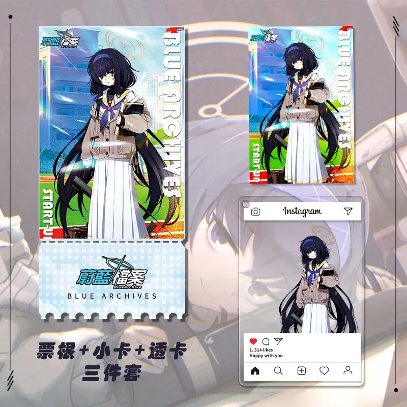 5 stk/set Anime Blue Archive Kozeki Ui Cosplay Kleine Kaart Acryl Stand Model Hanger Sleutelhanger Transparante Kaart