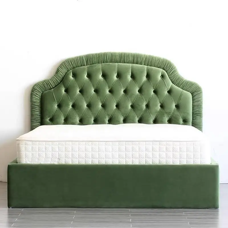 

Customizable Nordic minimalist post-modern French retro antique 1.8m double bed