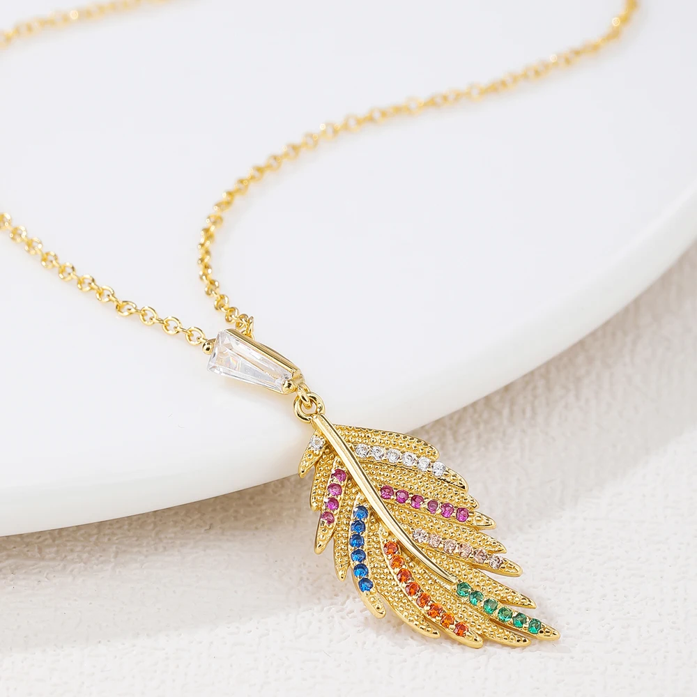 

Fashionable Style Summer Collar 14K Gold Plated Leaf Necklaces For Women Pendant Necklace Jewelry Lover Gift