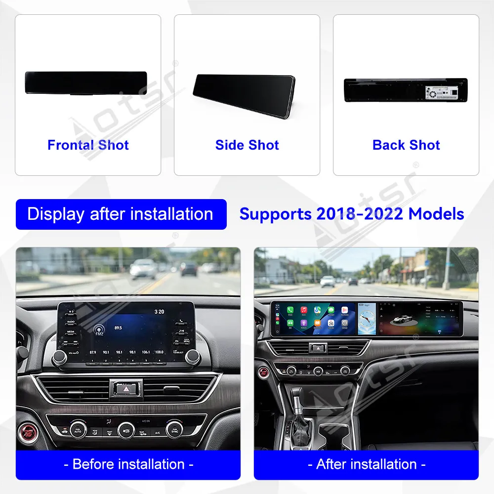 Radio Tape Recorder 12.3 Inch Triple Screen For Honda Accord Inspire 2018-2022 Android 15 GPS Navigation Car Multimedia Player
