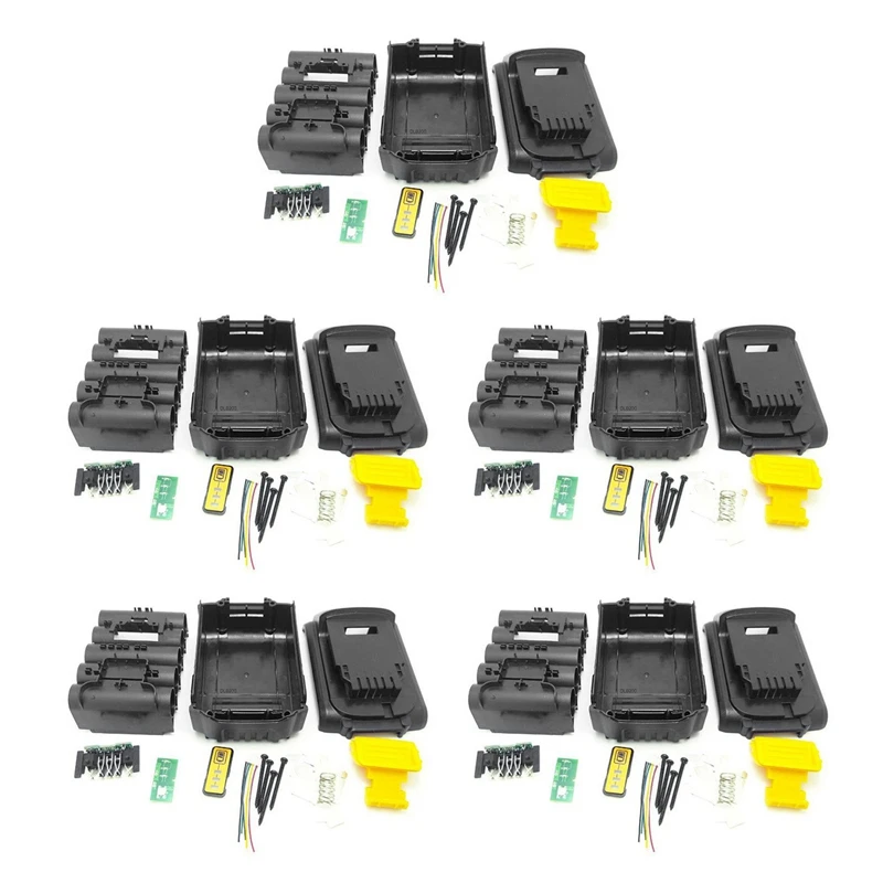 5X DCB200 Battery Plastic Case (No Battery Cell ) PCB Circuit Board For Dewalt 18V 20V 3.0Ah 4.0Ah DCB201 Li-Ion Battery