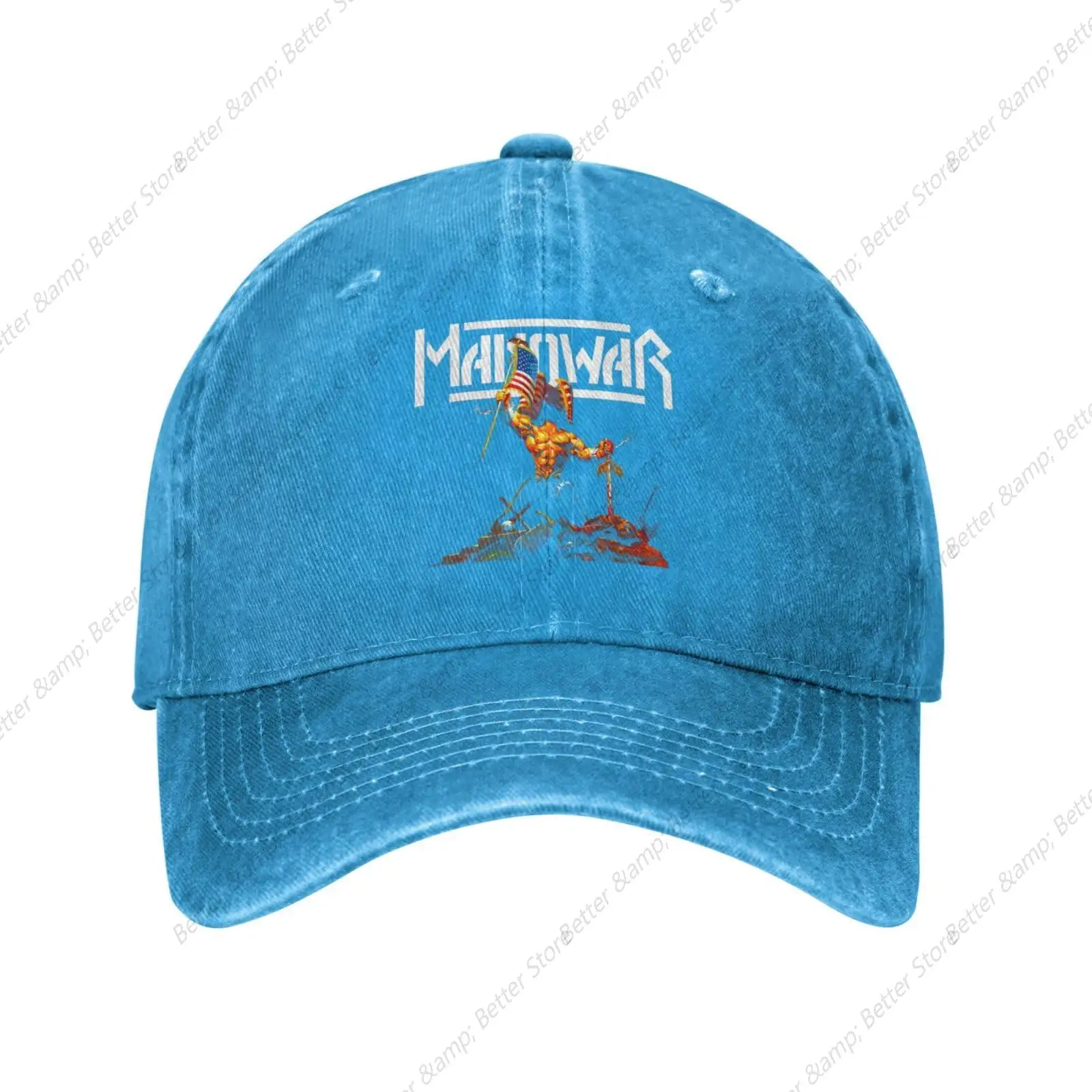 Manowars Band Jeans Vintage Baseball Cap Distressed Denim Snapback Cap Polish Eagle Outdoor Hats