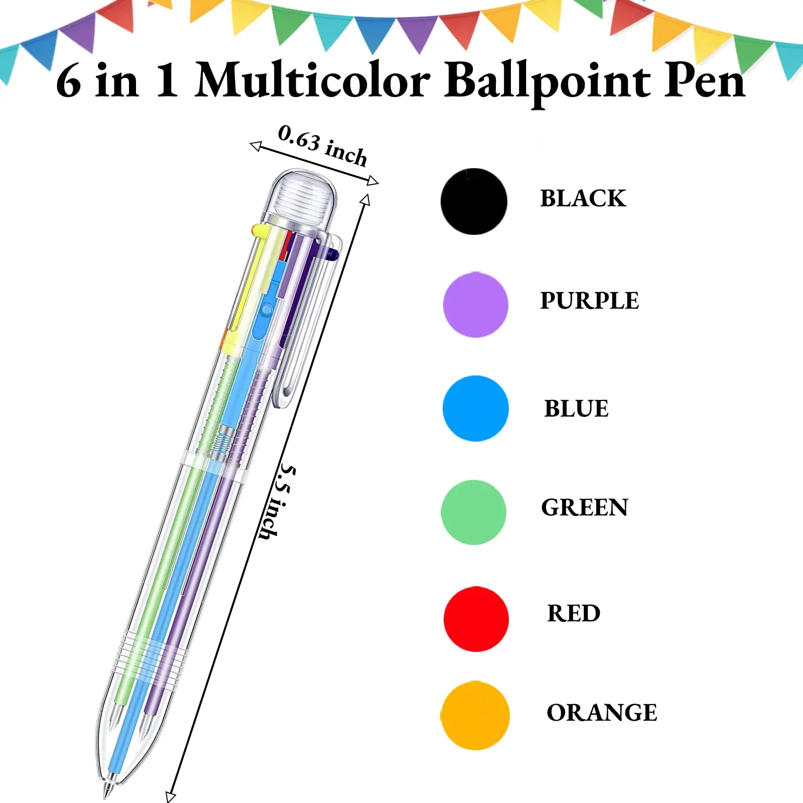 48 Stuks Bal Punt Pen Marker Korea Creatieve Briefpapier Pen 6 Kleur In 1 Balpen Kleur Schoolbenodigdheden Voor Kind