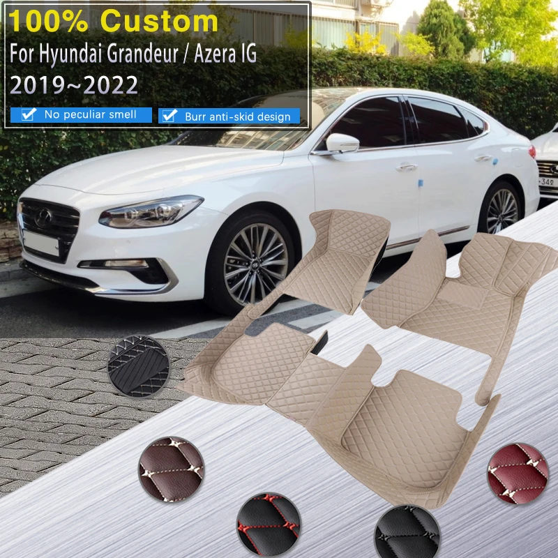 

Car Mats For Hyundai Grandeur Azera IG 2019~2022 Anti-dirt Pad Carpets Leather Floor Mat Rugs Pad Interior Parts Car Accessories