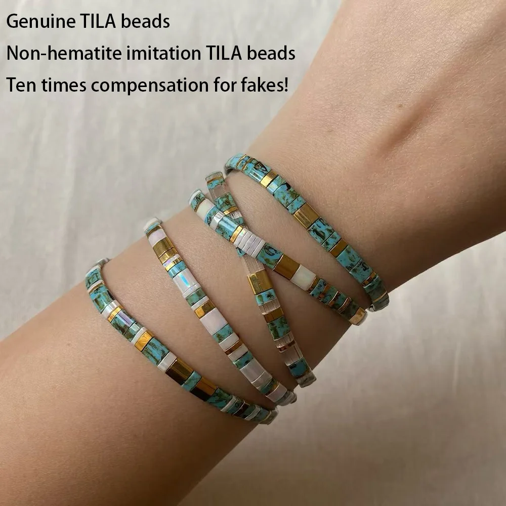 New Summer Beach Style Versatile Tila Bracelet Imported from Japan Miyuki Bracelet Multi-Layered Wear