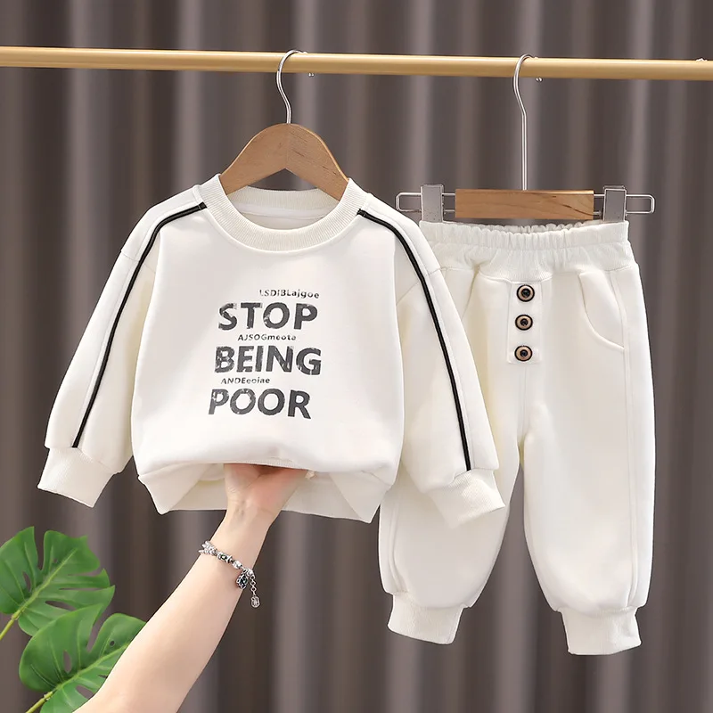 New Spring Autumn Baby Clothes Children Boys Letter Long Sleeved T-Shirt Pants 2Pcs/Sets Infant Girls Clothing Kids Tracksuits