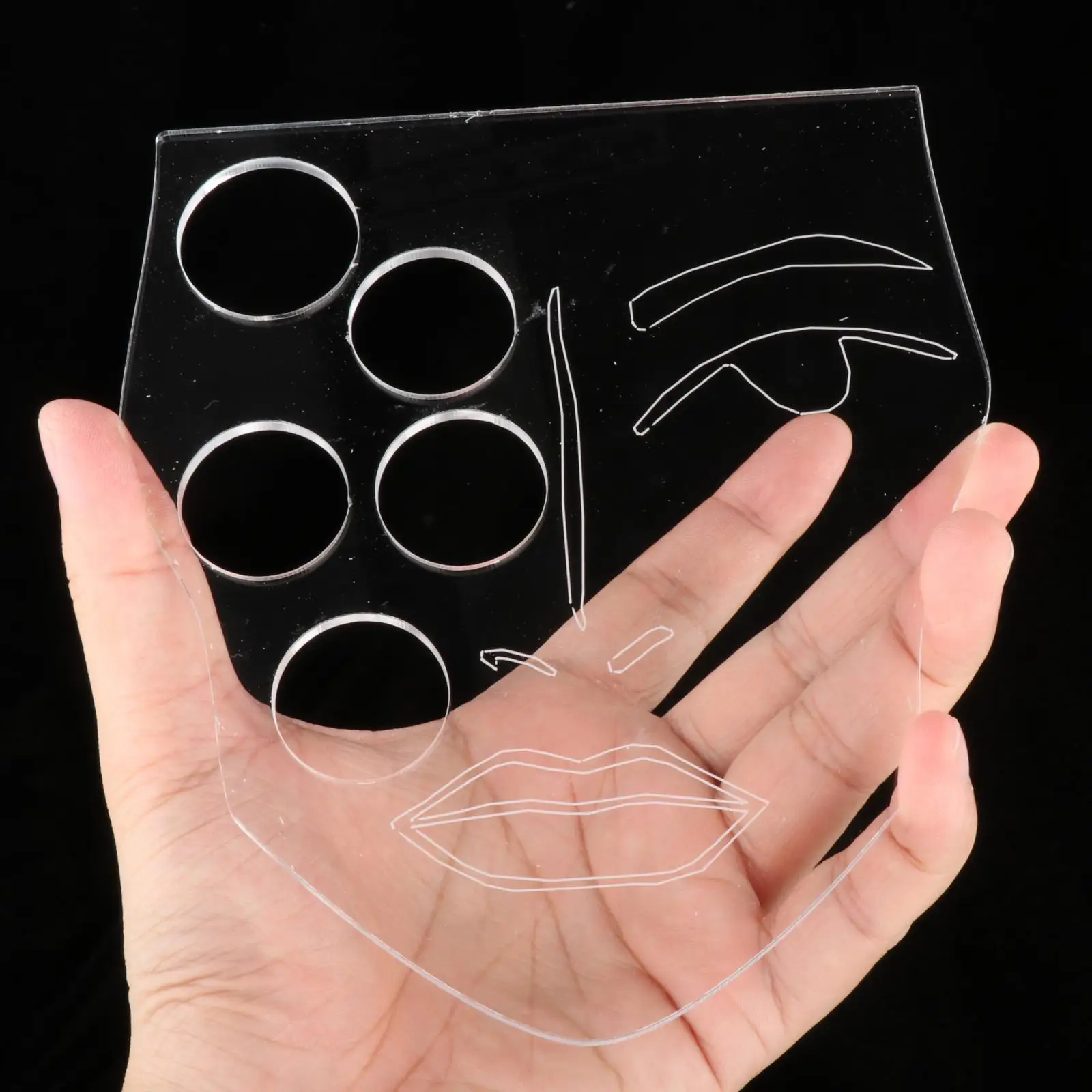 Miscelatore per tavolozza per trucco trasparente acrilico Supporto per vassoio per ombretto vuoto compatto per strumenti di bellezza per ragazze e nail art