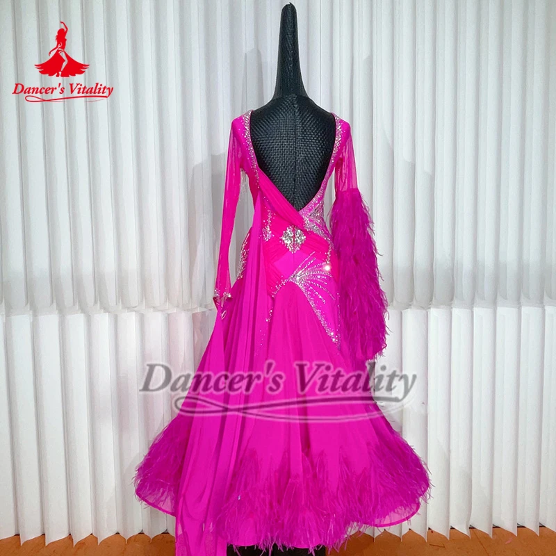 Ballsaal-Tanzkleider für Erwachsene, internationale Meisterschaft, hochwertige, maßgeschneiderte Damen-Foxtrot-Tango-Walzer-Quickstep-Kleidung