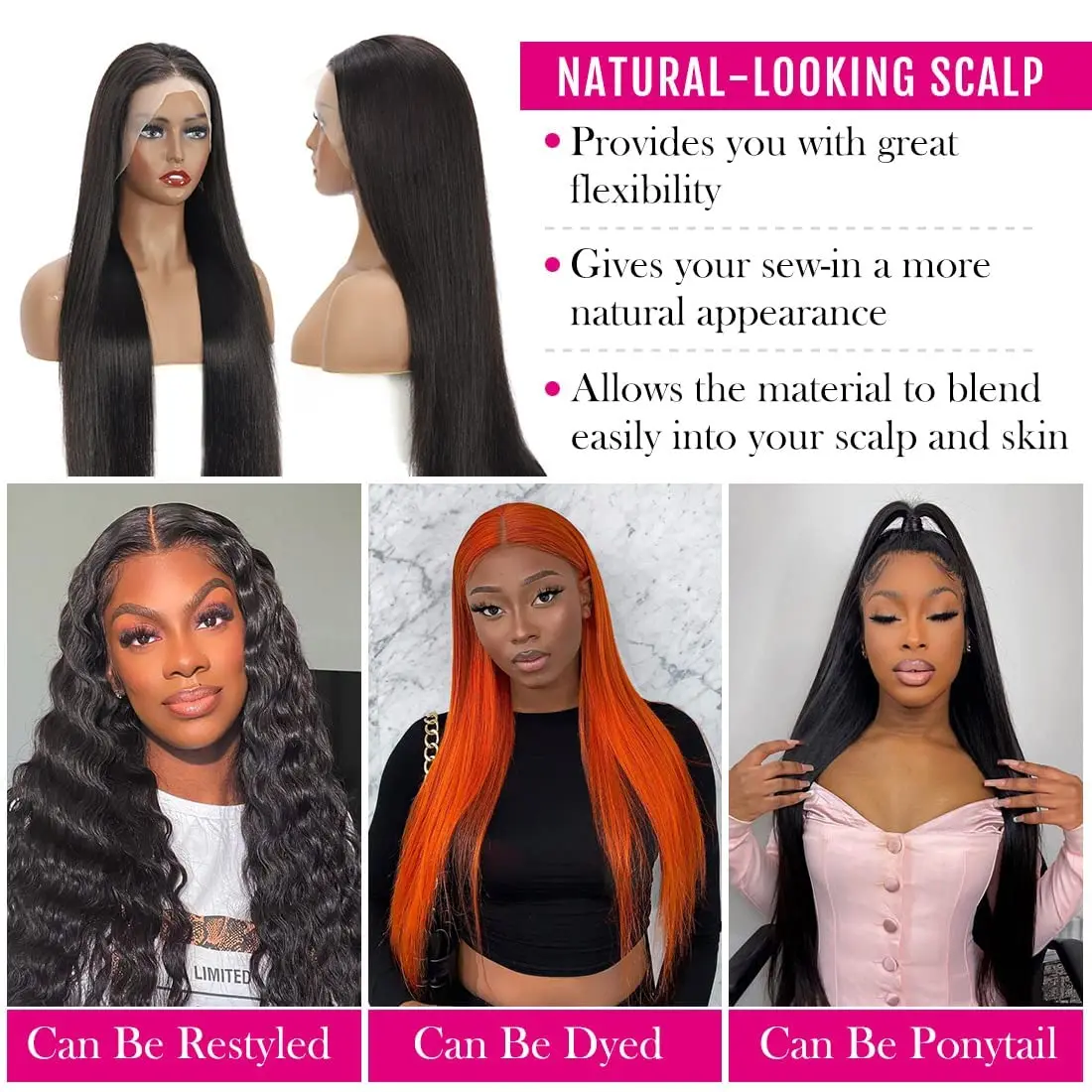 200% الكثافة 42 بوصة Hd العظام الشفافة مستقيم 13x4 الدانتيل الباروكات الأمامية البرازيلي شعر ريمي 13x4 الدانتيل شعر مستعار أمامي #3