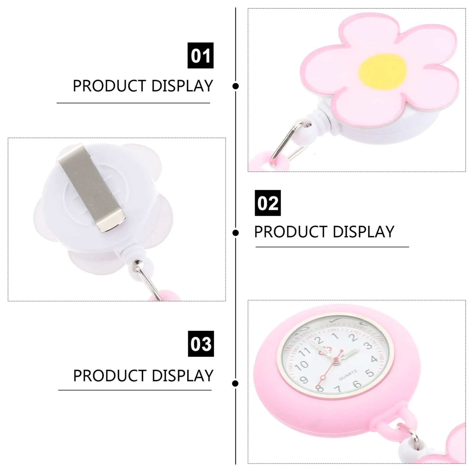 

Nurse Pocket Watch Clip-on Luminous Watch for Doctors Portable Medical Timepiece with Large Dial Silicone Cover