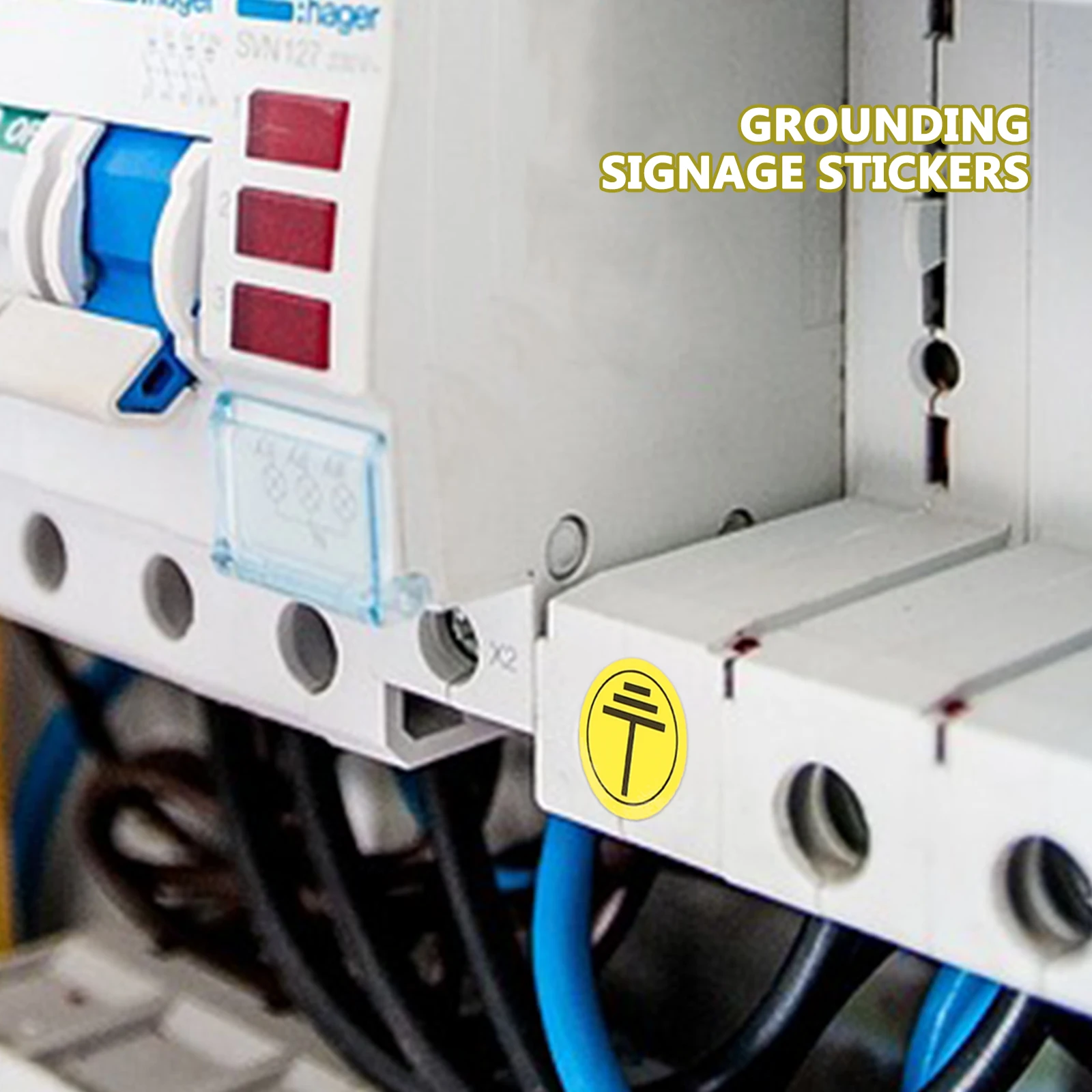 

Grounding Warning Stickers Safety Sign Decals Electric Labels Panel Ground Connection Machinery Traffic Symbols