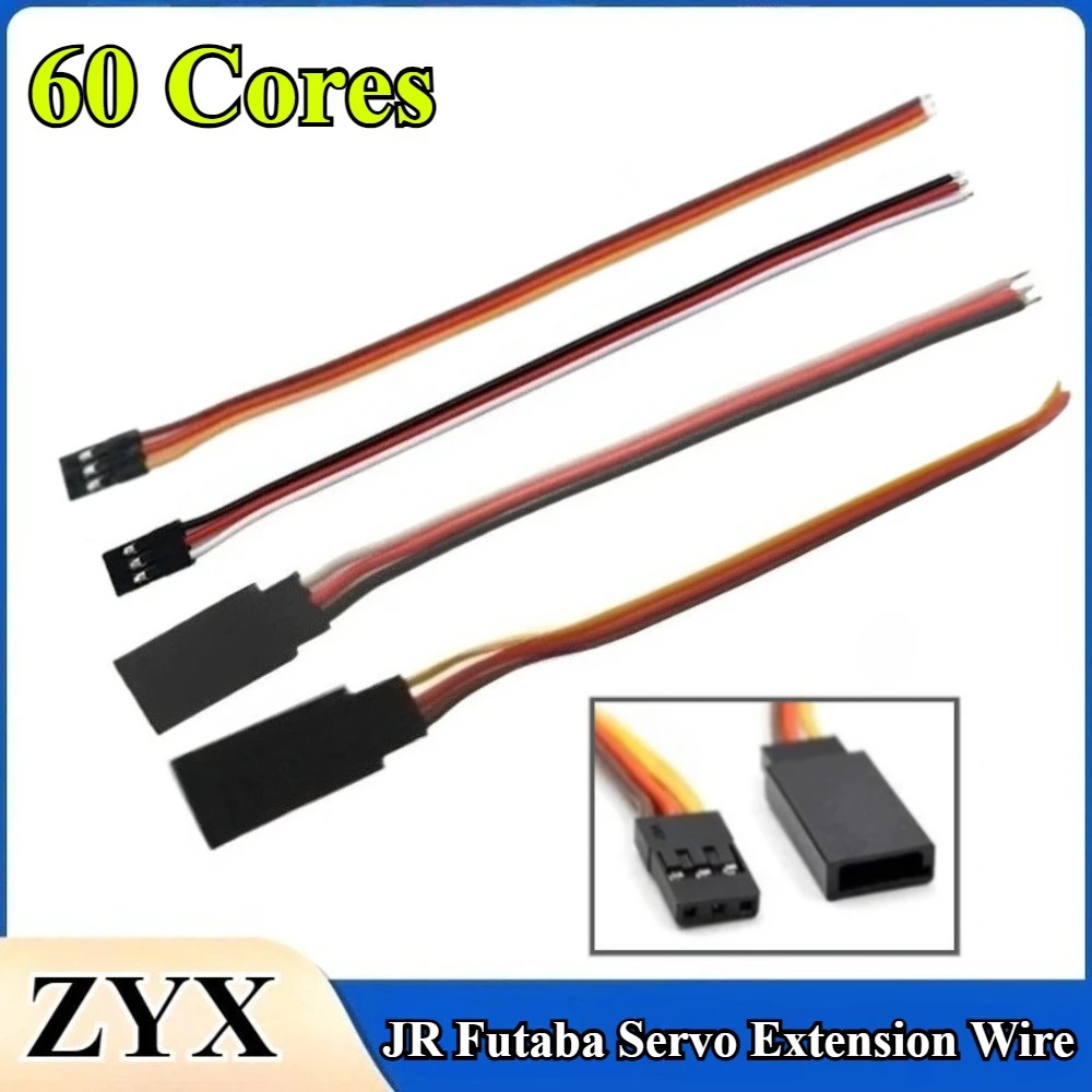 10Pcs Prewired JR Futaba Male Female Servo Cable Plug 60 Cores Dupont 3 Pin Wire Length 10/15/20/30/50cm for RC Car Model Plane