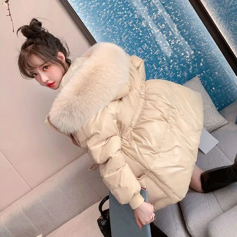 

Women's down Cotton Jaet 2024 New Sle Loose Fit Thi ort Coat Korean Version Faionable Slimming Autumn Outerwear