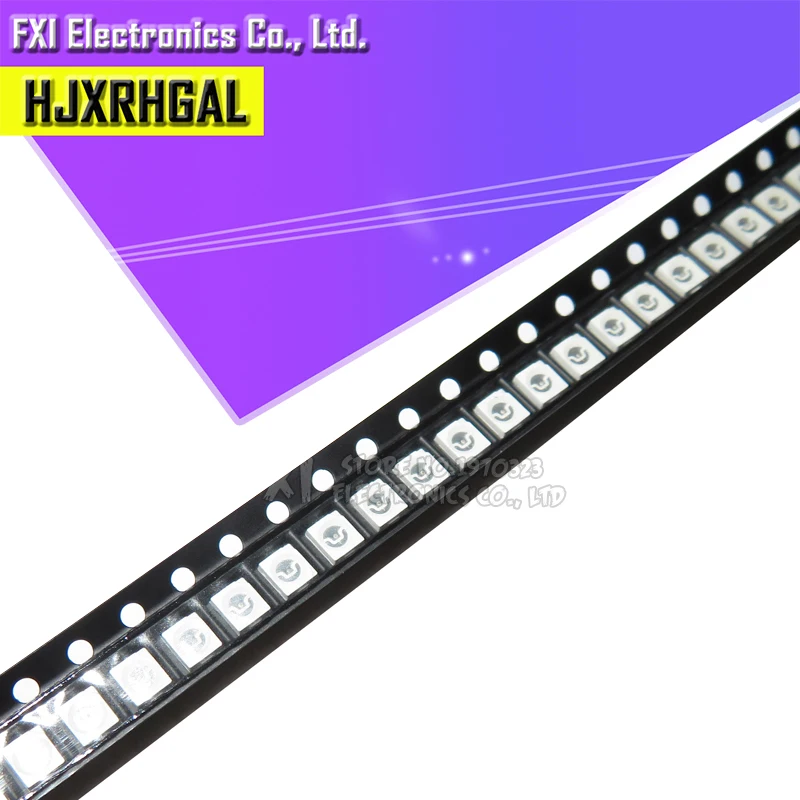 100 sztuk Super jasna dioda LED 3528 1210 SMD czerwona/zielona/niebieska/żółta/biała/UV/ICE LED