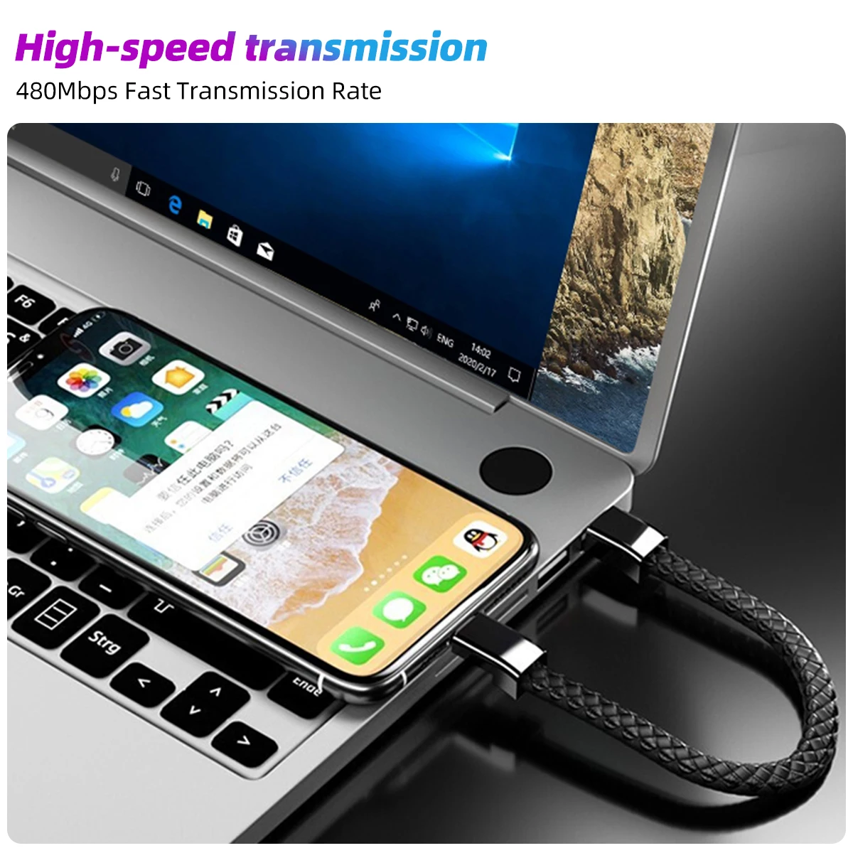 Bracelet Micro USB Type C Portable Keychain USB Data cable Fast Charging Mobile Phone Charger Cable for Samsung Huawei Xiaomi