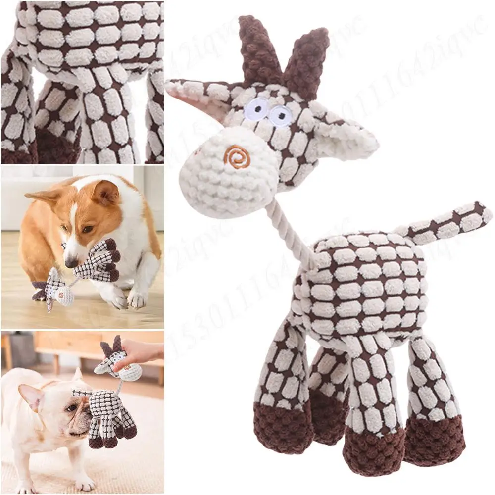 Eğlenceli Pet Oyuncak Sevimli Eşek Şekli Köpek Oyuncak Kadife Çiğneme Oyuncağı Molar Oyuncak Squeakers Pet Peluş Çiğneme Oyuncağı Cızırtılı Peluş Oyuncak Aksesuarları